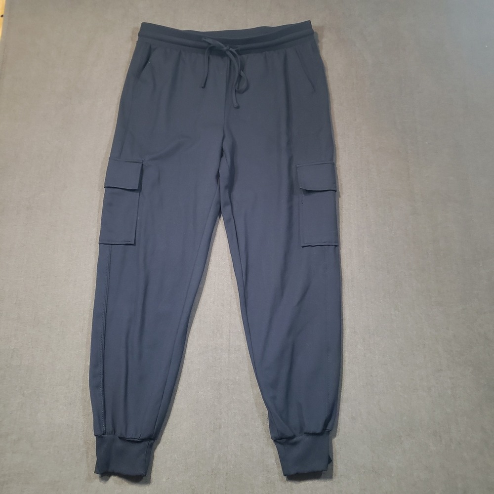 Zac & Rachel Cargo Joggers Womens Medium Navy Blue Stretch Drawstring Pants